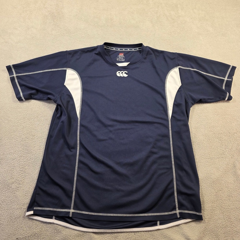 Canterbury Shirt Mens 2XL Navy Blue Athletic Rugby Streetwear Gorpcore Outdoor